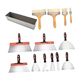 【Outils d'efficacité améliorés】: La casserole de boue de cloisons sèches présente des bords lisses, permettant une récupération et une propagation faciles du plâtre, de la boue de cloisons sèches ou d'autres matériaux similaires. Son fond plat assure la stabilité lorsqu'il est décalé, réduisant le risque de déversements