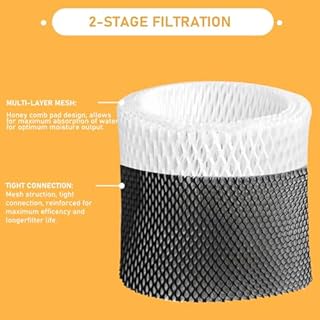 HWF75 Humidifier Wick Filter Replacement Filter D Compatible with Holmes HWF75CS, HWF75PDQ-U, and Sunbeam Cool Mist Humidifier Filter SCM3501, SCM3502, SCM3656, SCM3657, SCM3609P, 2 Pack