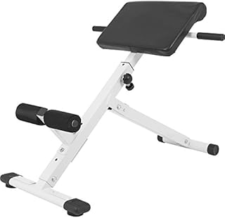 GORILLA SPORTS® Roman Chair - 5 Adjustment Levels, Foldable, Max Load 120 kg, Non-Slip Foot Caps, Back Padding, Colours: Black and White - Hyperextension Bench, Back Extension Machine
