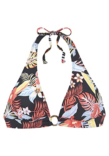 s.Oliver Damen Suki-10 Bikini, Blumendruck Schwarz, 40A/B