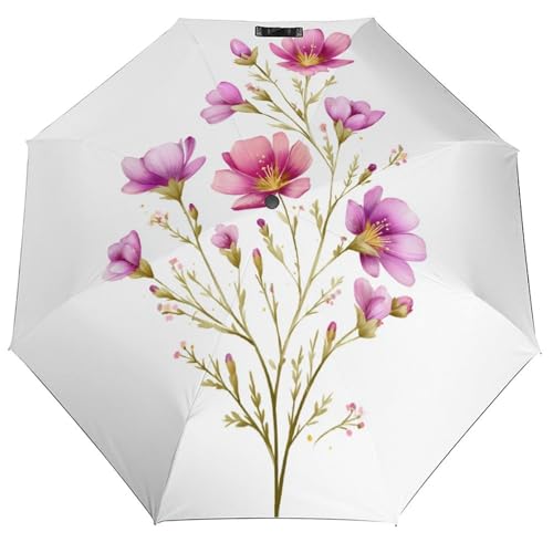 Parapluie pliant Wildflower Sprig 3 plis léger à motif botanique