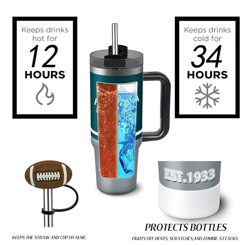 Image of Tumbler 30oz Straight Skinny Portable Handle Car Cups With Anti slip Sleeve Straw Dust Cover, Sports Travel, Stainless Steel Insulated Gifts for Men Women Fans