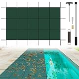 ZEEKYFOR Cubierta de Piscina de Invierno para Piscinas Enterradas, Cubierta de Piscina Enterrada de Seguridad Resistente, Cubierta de Piscina con Herrajes de Instalación,2.2mx4.5m/7ftx14.7ft