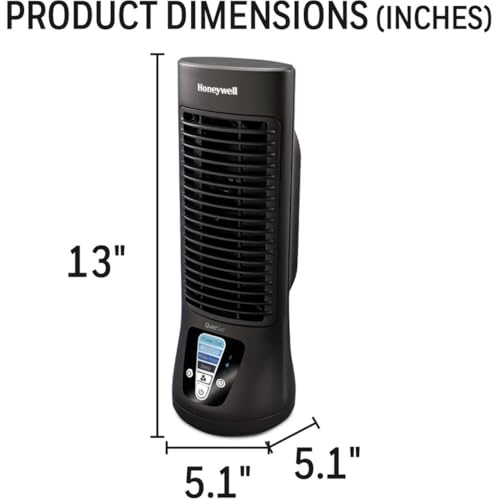 Honeywell QuietSet Personal Table Fan, Oscillating Personal Desk Fan For Bedroom with Quiet Operation, 4 Levels of Power and Sound, Black, HTF210B - image 3