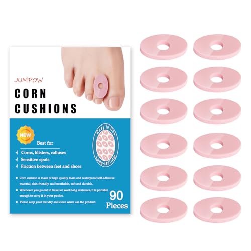 Jumpow K093 Corn Cushions Callus Pads - 90 Pcs, Corn Pads For Toes, Strong Adhesive & Soft, Foam Callus Cushions, Corn Remover Pads Relief Calluses cover