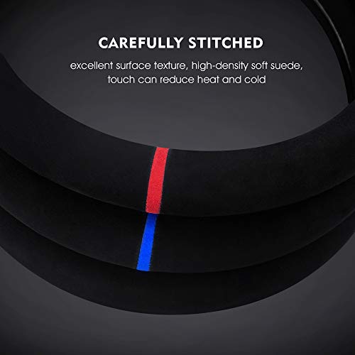 Carodi Suede Steering Wheel Cover ， Non-Slip Leather Car Interior Fitting 15-inch Universal by Carodi - Image 5