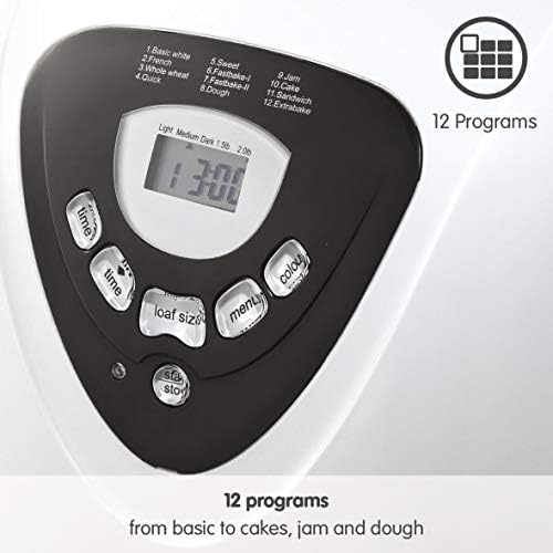 Morphy Richards 48281 Fastbake Breadmaker 2 Loaf Sizes, Gluten Free, Cool Touch, Ecru,600 W