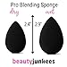 Beauty Sponge Foundation Makeup Blender - 1 pc Black Egg Shaped Make Up Sponges for Blending, Stippling, Highlighter, Contour! Premium Latex Free Reusable Cosmetic Applicator