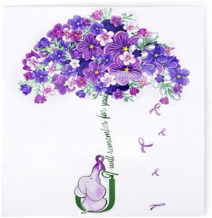 Amazon.com - Purple Ribbon Alzheimers Awareness Sticker Forget Me Not ...