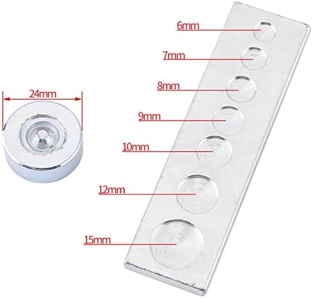 Walfront 11 pcs/set DIY Leathercraft Die Punch Snap Button Kit, Rivet Setter Tool with Base for Punch Hole and Install Rivet Button