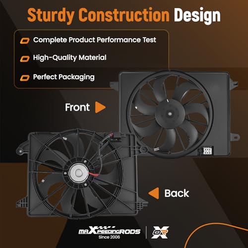 Image of maXpeedingrods Engine Radiator Cooling Fan Assembly for Chrysler 300 2009-2021 for Dodge Challenger Coupe 2009-2021 for Dodge Charger Sedan 2009-2021 CH3115169