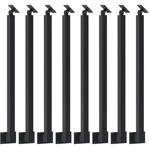 Rampe d'escalier haut de gamme | Poteaux métalliques carrés de 75 cm