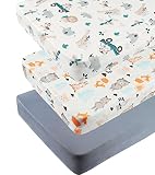 Tontukatu Pack n Play Sheet Stretchy Fitted Portable Mini Crib Sheets Set 3 Pack,Playard Sheets Conv