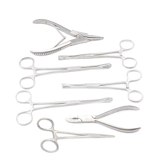 AAProTools 7 Body Piercing Instruments Kit Tools Pennington Forceps A+ Quality