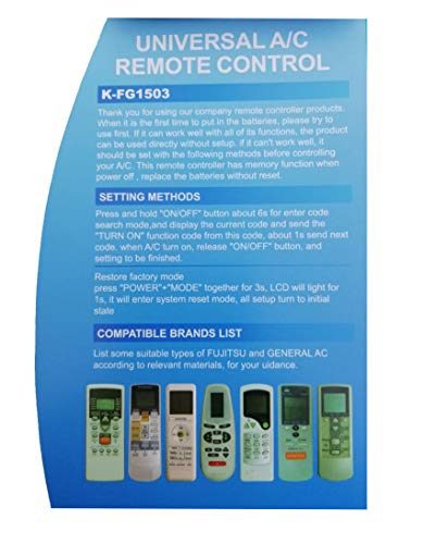 Image of LipiWorld K-FG1503 AC Universal Remote (Different Body Please Check Second Image) Compatible with O General AC Remote