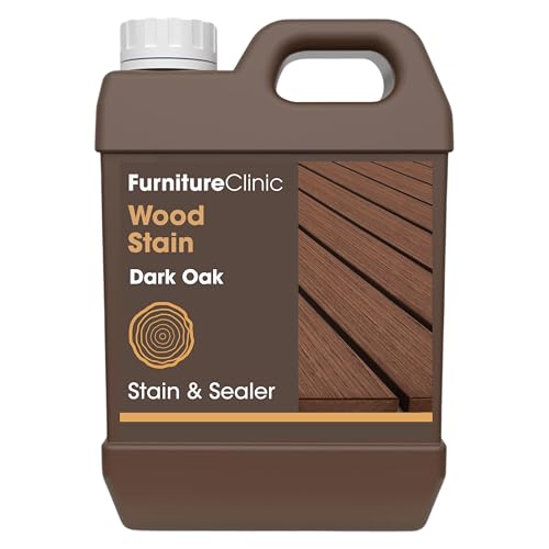 Image of Furniture Clinic Wood Stain | Water Based | Fast Drying, Low Odor, & Non-Toxic | Multiple Finishes | for Indoor & Outdoor Furniture and More | Dark Oak (85 Fl Oz / 2500ml)