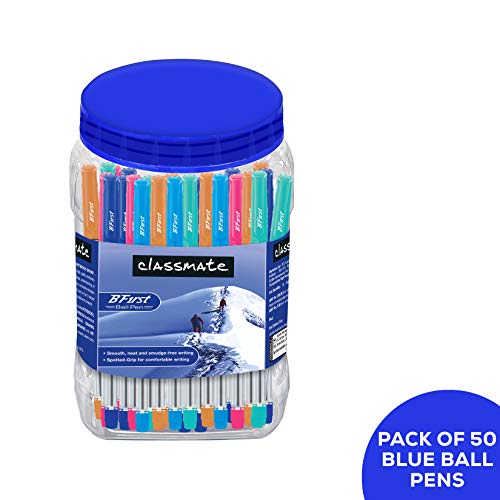 Image of Classmate Long Notebook, Single Line (Pack of 6) BFirst Ball Pen (Blue)- Pack of 50