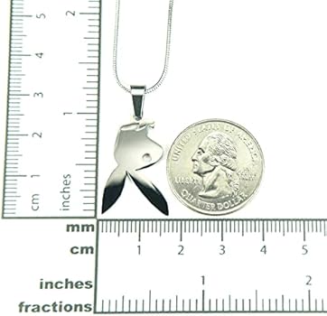 Ann Claridge Upside Down Playboy Bunny Necklace, on 18In Snake