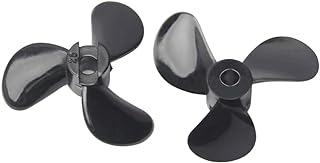Fielect 2Pairs 3 Blades CW/CCW Propeller for Ship Model Rc Boat Propeller Black Plastic Propeller, 28mm Diameter, 3mm Hole Dia