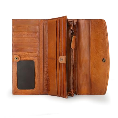 LETEULO Womens Leather Wallets Handmade Ladies Clutch Wallet Organizer Card Holder4