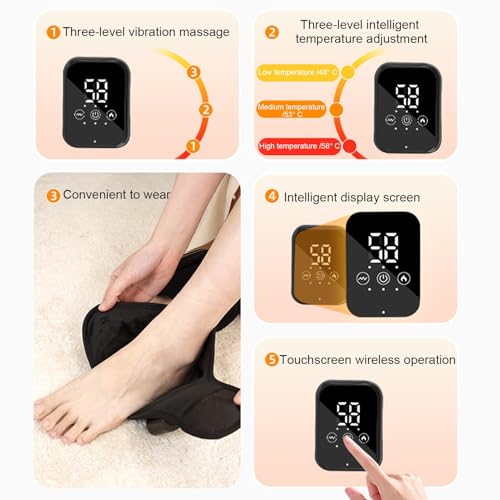 Masajeador de Pies con Calor, 3 Modos, 3 Niveles, para Tendinitis y Fascitis miniatura 2