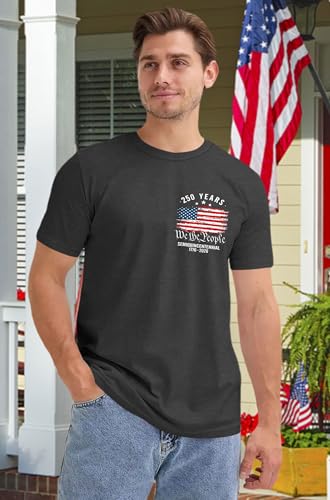 Image of Ithalt Men's American Flag Shirt 4th of July T-Shirt USA Patriotic Tee Shirt Independence Day Top