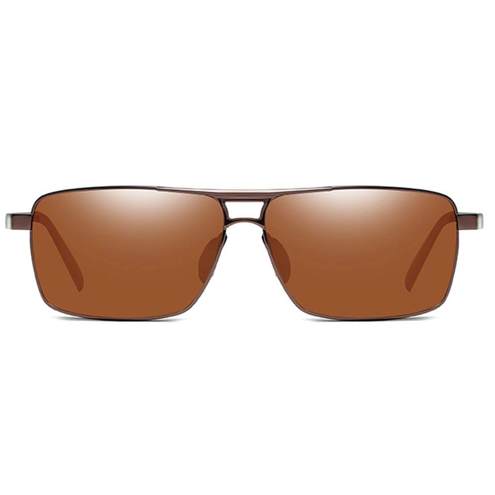 FDCC Sunglasses. Light Metal Square Sunglasses Uv400 Brown Frame Brown Lens Mens Sunglasses