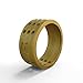 QALO Men's Gold Perforated Silicone Ring, Size 10