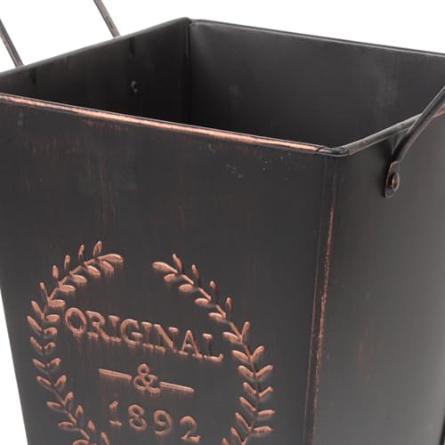 Pot de fleurs vintage en fer noir et porte-fleurs rétro de style simple pour plante