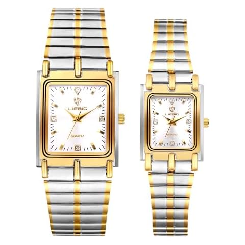 Aroncent Square Couple Waterproof Watch Set Cover