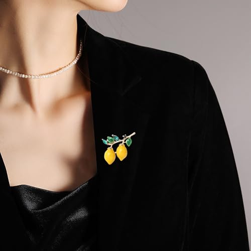 Image of Fruit Rhinestone Brooch Fashion Gold Plated Crystal Brooch Pin Tiny Lapel Pin Jewelry Gift for Women