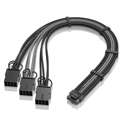 EZDIY-FAB Cavo di Alimentazione Della GPU,Connettore PCIe 5.0 da 16Pin (12+4) 12VHPWR Maschio a 3X...