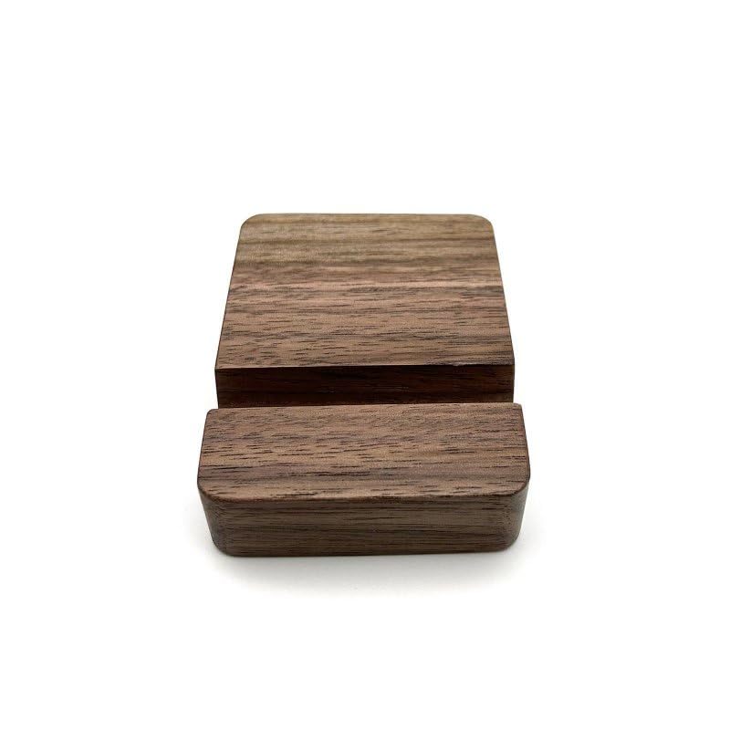 Smartify Handyhalterung Holz dunkel - Handyhalter iPhone Samsung und Kindle - Smartphone Ständer für Tisch - Handy Halterung Büro Schreibtisch - Dockingstation Naturholz Design Handy Halter