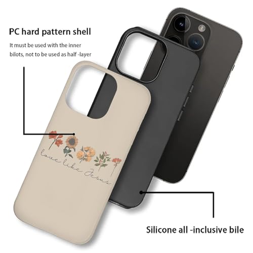 WANKBLC Compatible with iPhone 16 Pro Max Matte Case, Love Like Jesus Religious Faith Flower Pattern for Girl Full Body Design Soft Silicone Drop Shock Scratch Protection by WANKBLC - Image 4