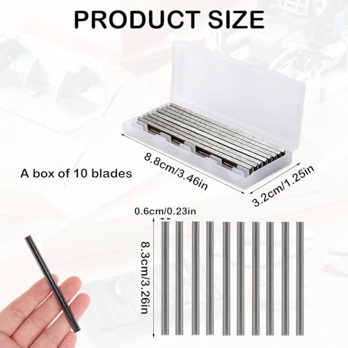 10 Stück 82mm Hobelmesser HSS, Wendemesser Hobelmesser Messer 82 x 5,5 x 1,2mm, Holz Ersatzmesser Wendeklingen für Bosch Hobel, Handhobel, Holzbearbeitungsmaschinen