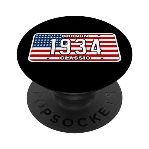 88 Años: Coche Clásico Vintage 1934 88 Cumpleaños PopSockets PopGrip Intercambiable