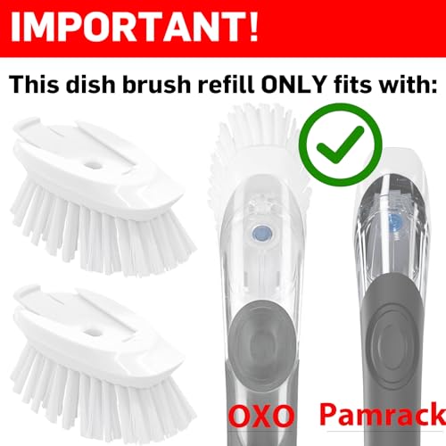 image for Pamrack Dish Brush Refill, 4 Pack Dish Brush Replacement Head for OXO 