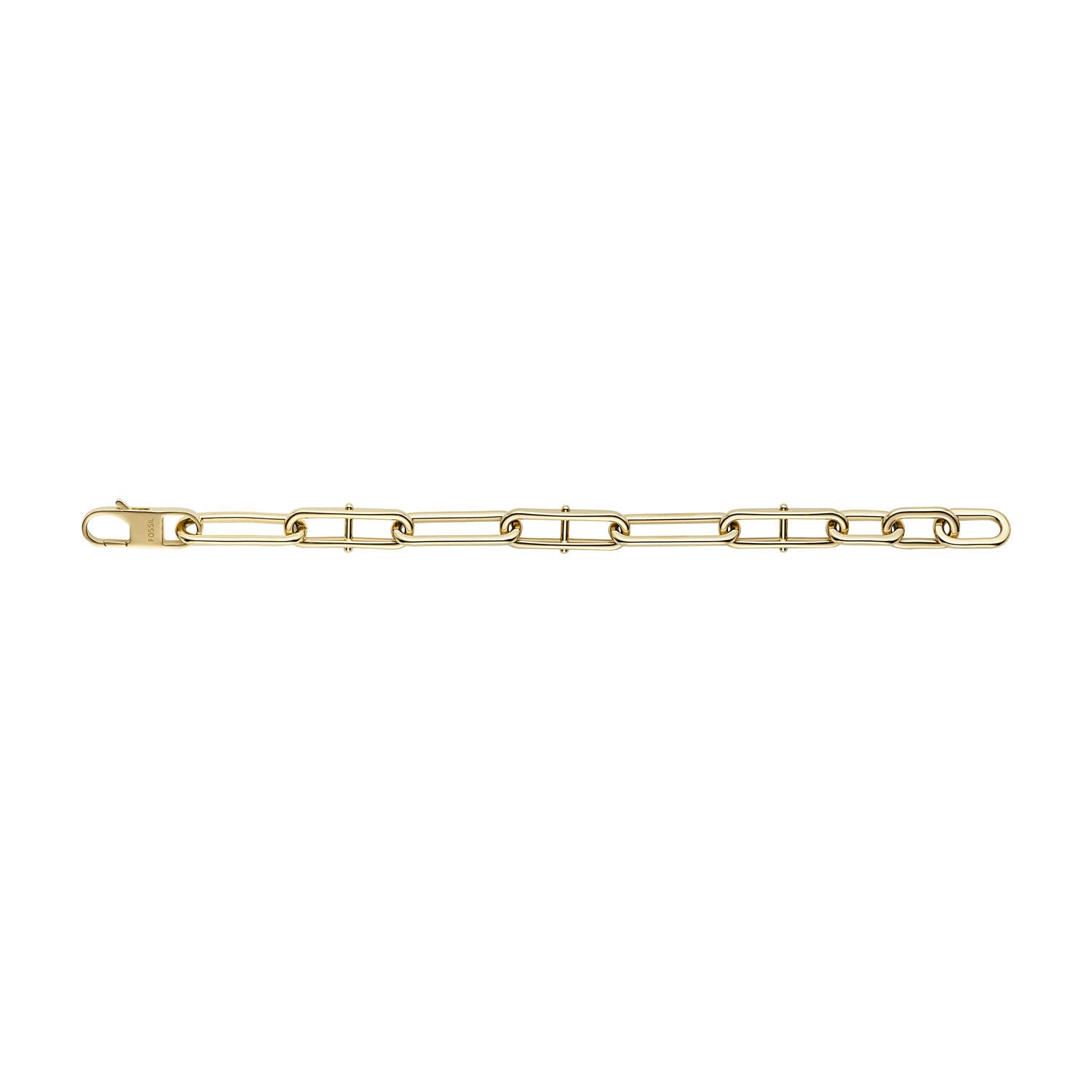 Fossil Bracciale a catena da donna in acciaio inossidabile con chiusura a moschettone