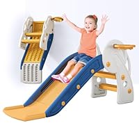 Toddler Slide for Kids Indoor Baby with Climber Ball Pit Slide Kids Indoor Freestanding Playset with Basketball Hoop