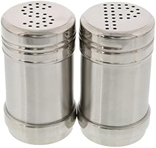 Salt and Pepper Shakers Set, Modern Stainless Steel, 2 Pieces, 60 ml
