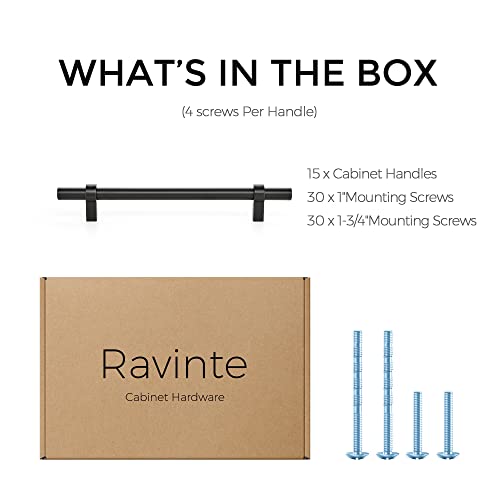Image of Ravinte 15 Pack 8-13 /16 Inch Cabinet Pulls Matte Black Kitchen Cabinet Hardware Cupboard Handles with Square Base 8-13 /16 inch Length,6.3 inch Hole Center