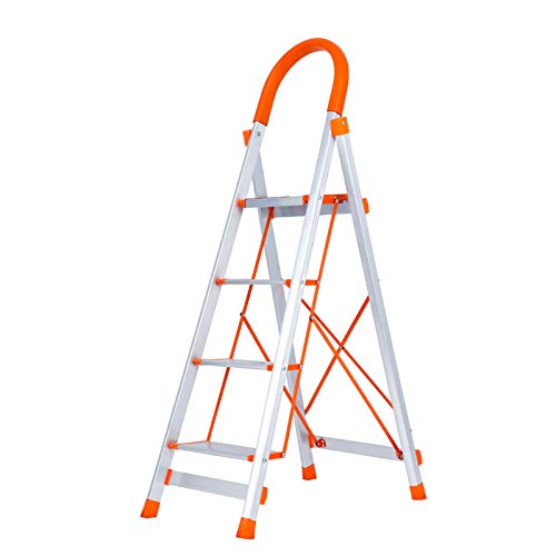 Ladder-Q Échelle à 4 Marches avec Main Courante Sûre, Escabeau Pliant De Bureau Escabeau Multifonctionnel pour échelle Antidérapante Robuste Intérieure(Size:41 * 67 * 130CM) Cover