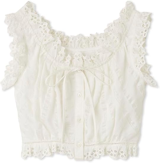 Amazon | [スナイデル] クロップドコットンフリルブラウス