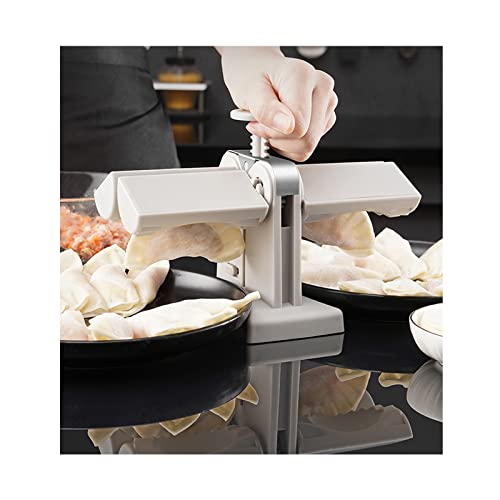 Foto von ARYAMURTI Automatische Ravioli Dumpling Maker Form Doppelkopf Knödelmacher Teigtaschenformer Ravioli Dumpling Former Edelstahl Plastik Küchenutensilien Küchenzubehör für Herstellung vonKlöß