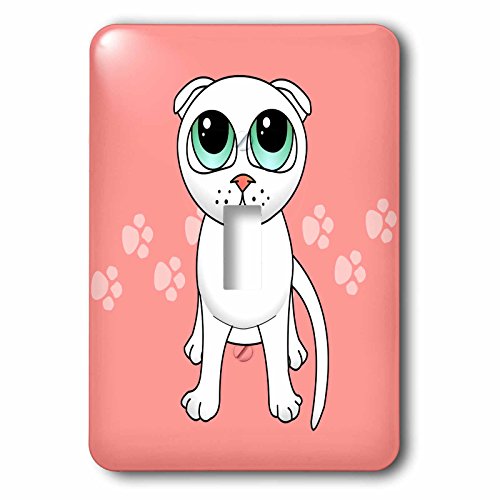 Interrupteur simple dessin animé chat écossais rose à bascule - 2