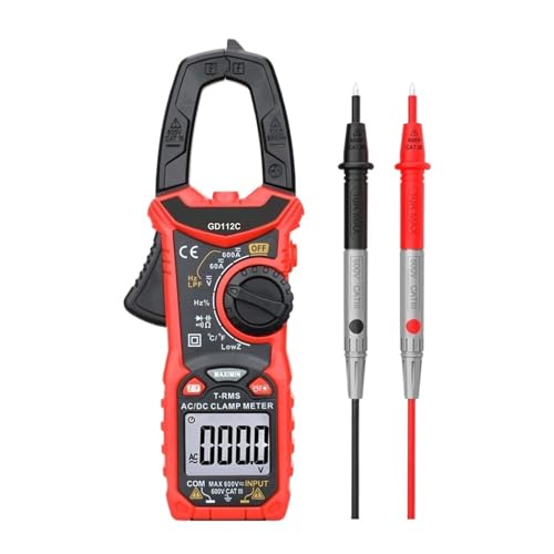 GVDA Pinza Amperimétrica Digital AC DC Corriente NCV Multímetro True RMS Capacitancia Ohm Hz Temperatura Voltaje Tester (GD112C) miniatura 2