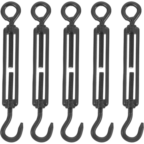5pcs Tensores para Cables de Acero 304 Inoxidable Electrofrotético M5 con Gancho y Ojal para Tensión en Cables y Velas Sombreadoras Uso Industrial Exterior miniatura 1
