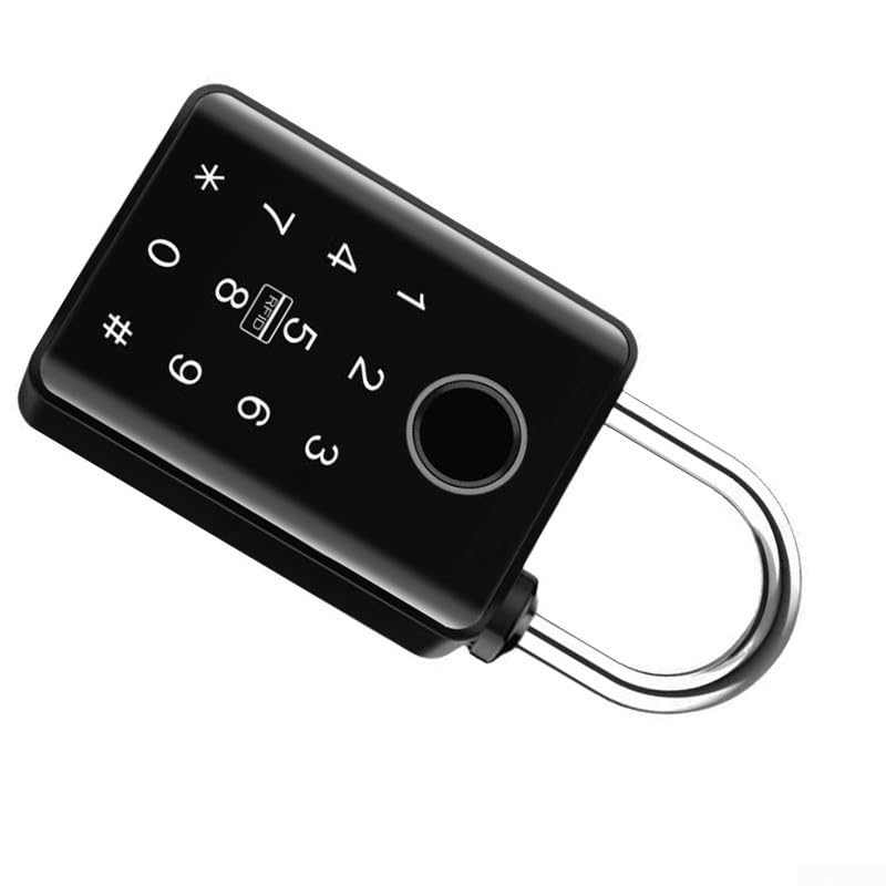 Candado de huellas dactilares, resistente al agua para Tuya Padlock Aplicación de huellas dactilares para seguridad para graffiti para candado inteligente de huellas dactilares con llave (10 mm)