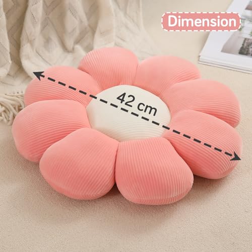 Image of HOKIPO Flower Pillow Fluffy Soft Decorative Throw Pillow Seating Cushion Plush Pillow for Sofa Couch Bed Nursery Props - 42 cm, Baby Pink (AR-6234-PNK)