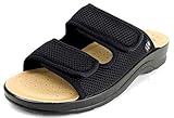  Fly Flot - Pantofole da uomo con chiusura in velcro, colore: nero, Nero (Nero ), 43 EU
